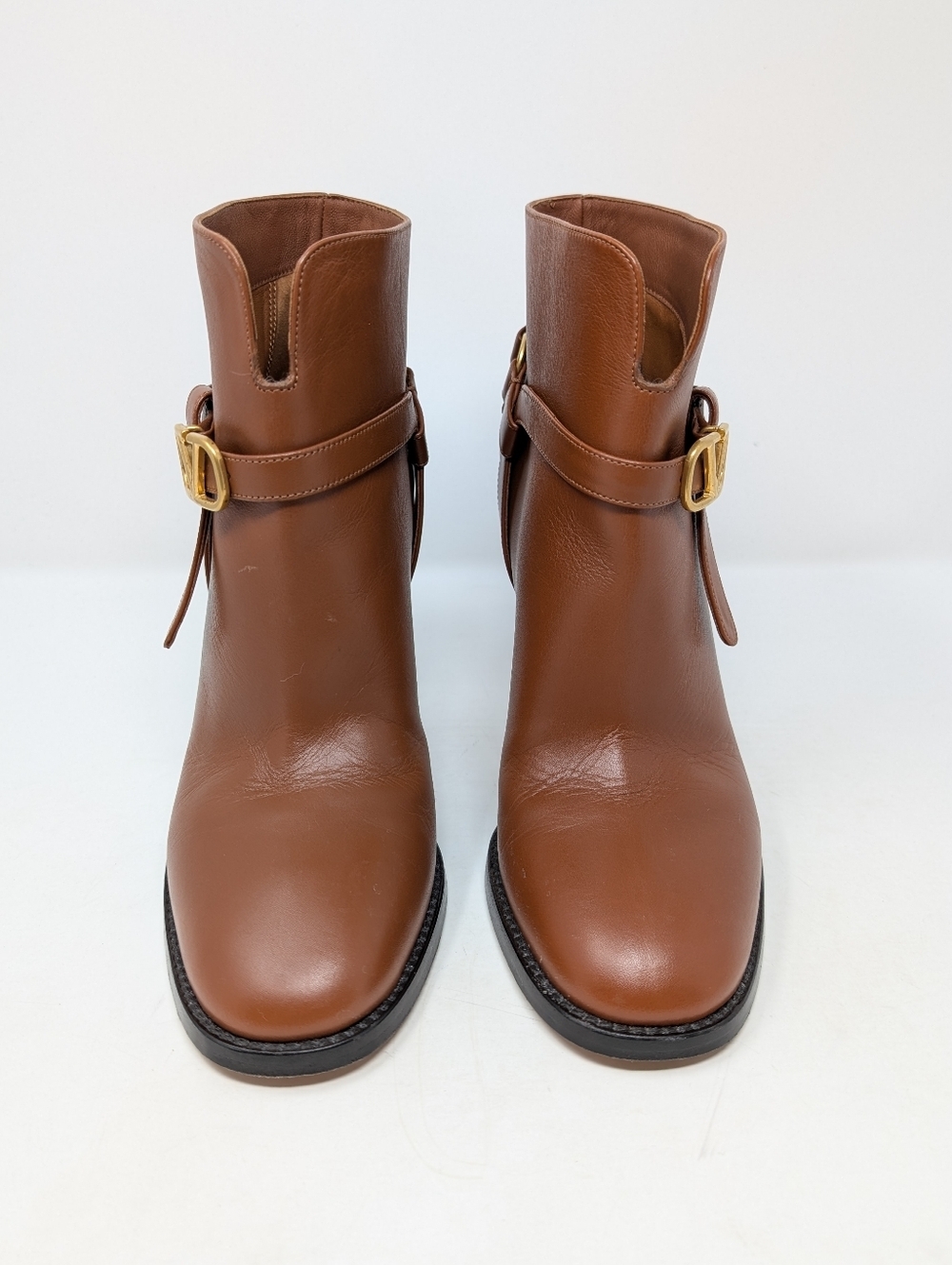 Valentino Garavani VLogo Brown Ankle Boots booties Size 37 - Picture 3 of 12